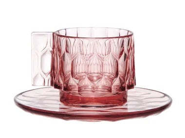 Plastic Pink Espresso Cup w/ Plate