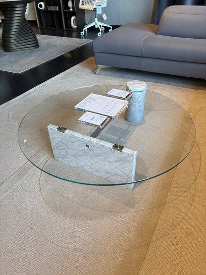 Glass Top Marble Coffee Table