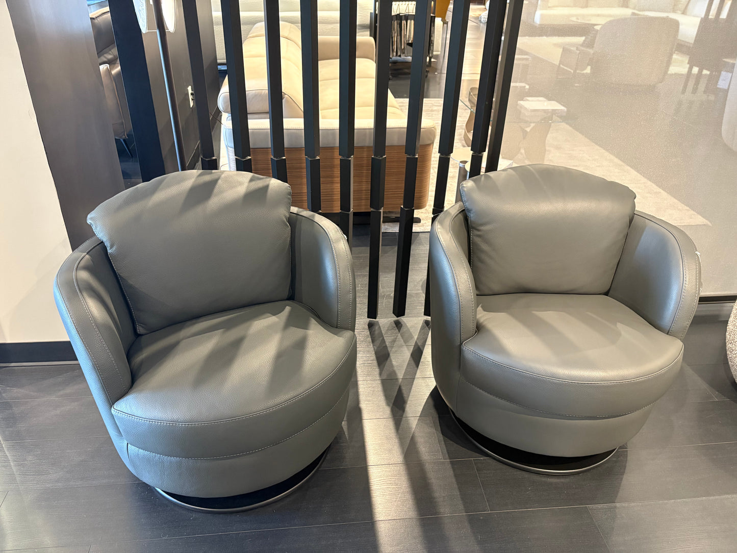 Gray Swivel Armchair