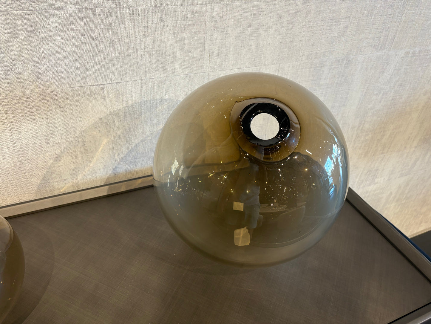 Amber Glass Sphere Vase