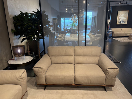 Gray Leather Loveseat