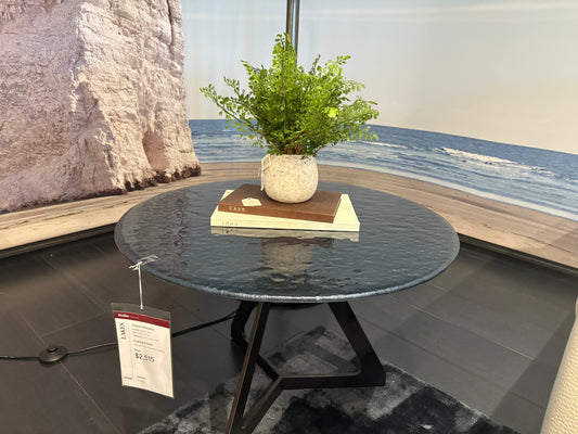 Night Blue Glass Cocktail Table