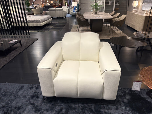 White Leather RX Power Armchair