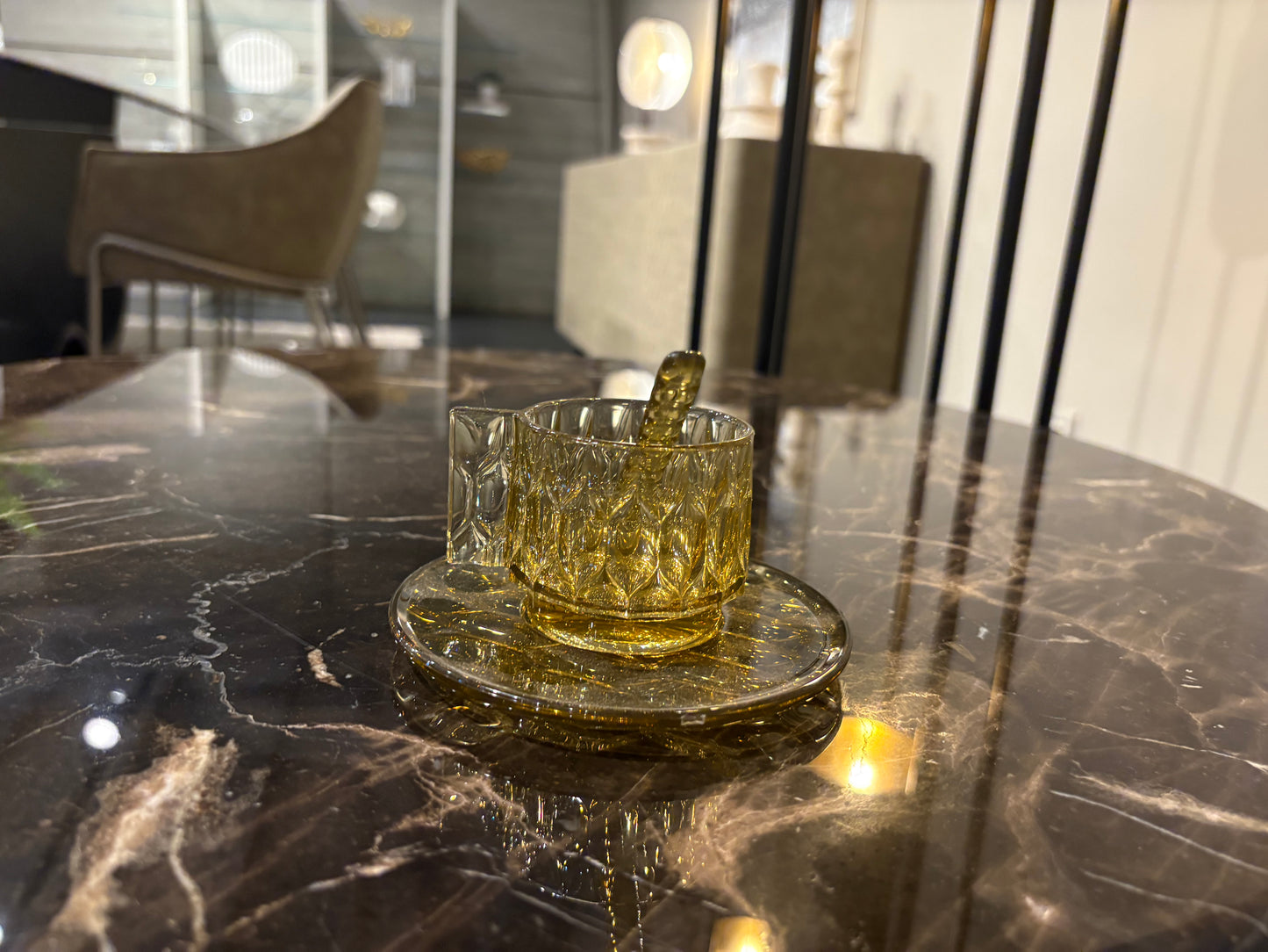 Plastic Yellow Espresso Cup w/ Plate