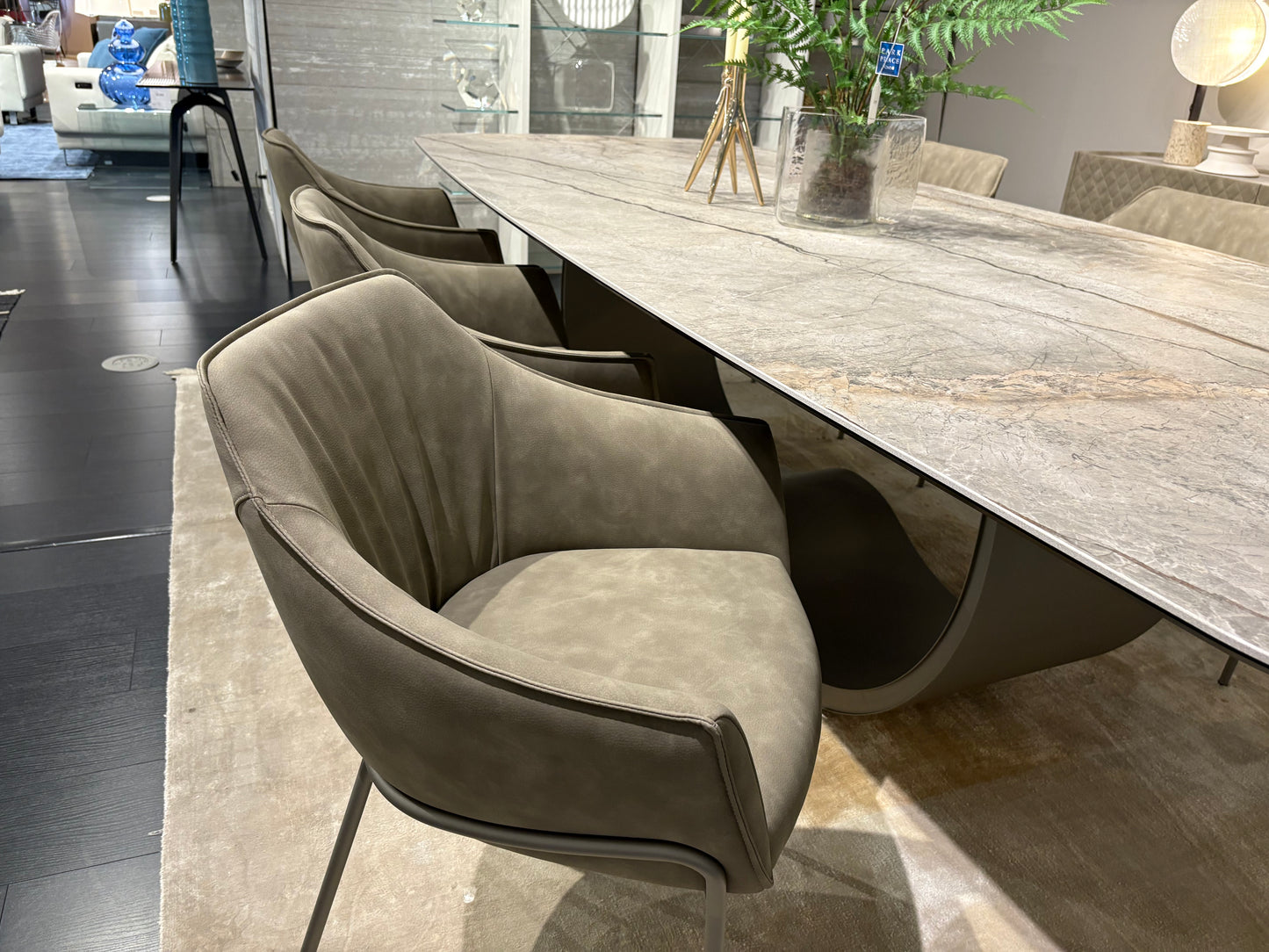 Gray Leather Dining Chair