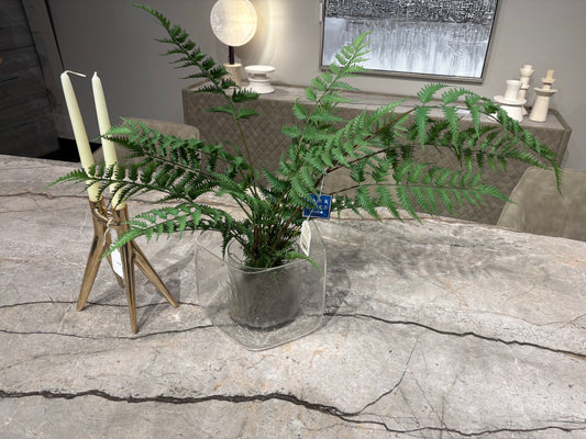 Artificial Small Forrest Fern In Glass Vase
