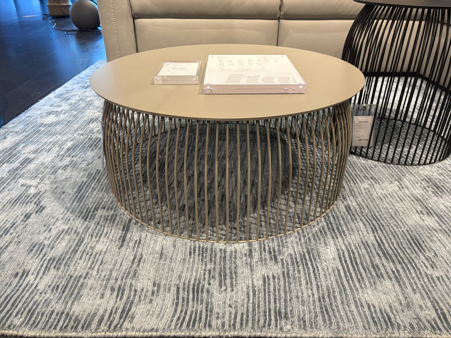 Beige Wire Base Coffee Table