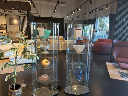 Tall Curved Glass Display Cabinet w/ LED System