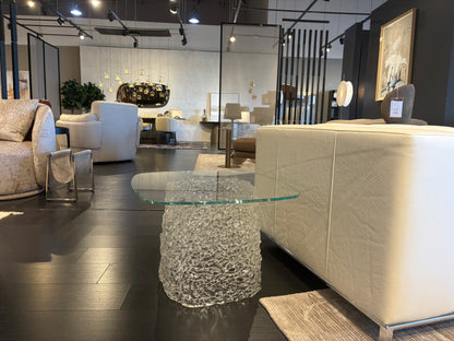 Glass End Table with Interwoven Glass Base