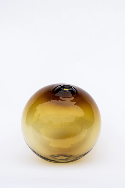 Amber Glass Sphere Vase