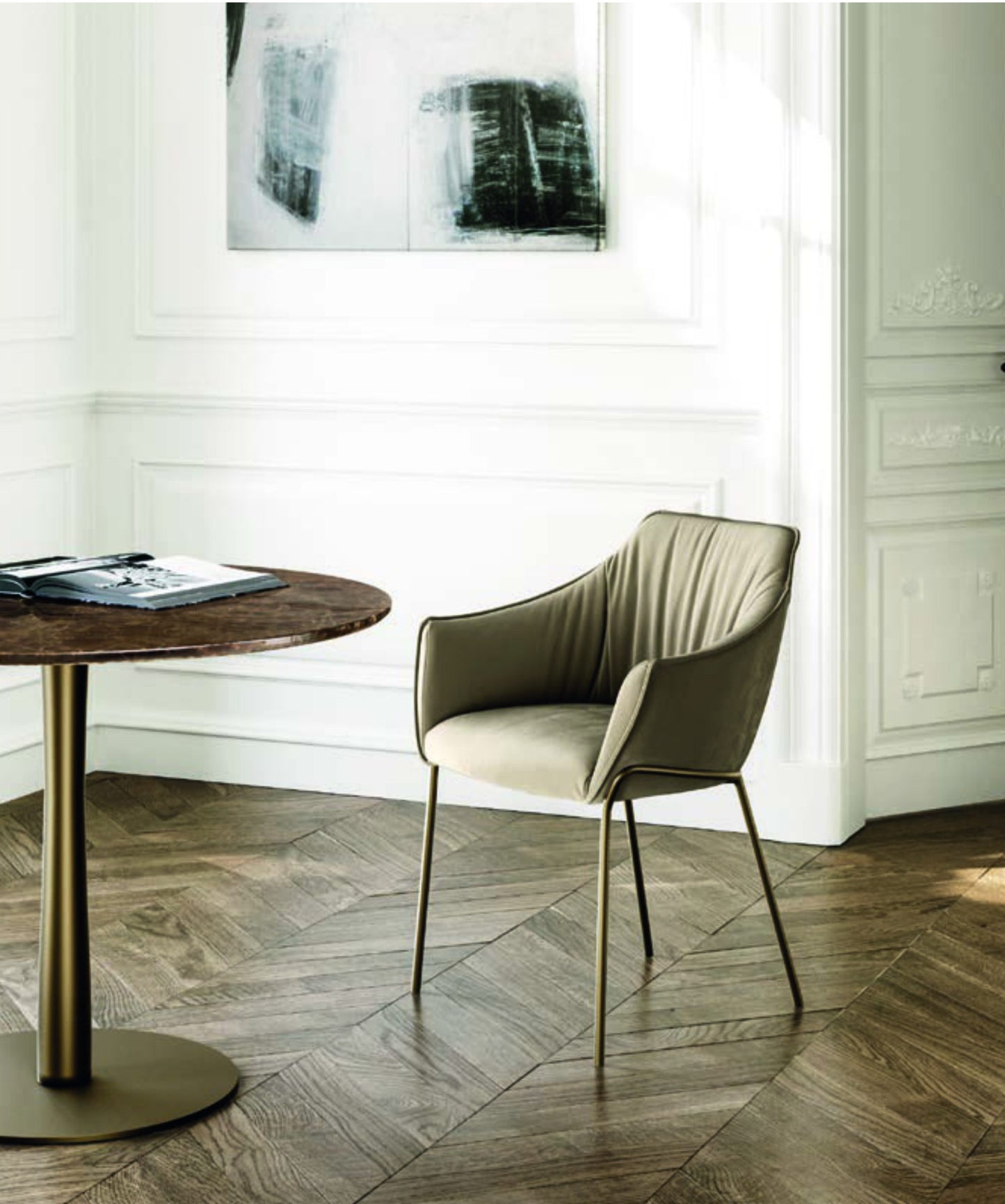 Gray Leather Dining Chair